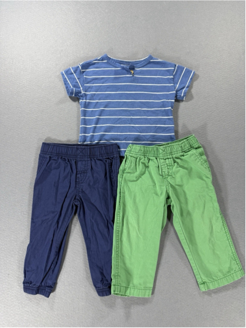 CARTER'S CAT & JACK Toddler Boys 3pc Clothing Bundle Size 12M Pants Henley Shirt